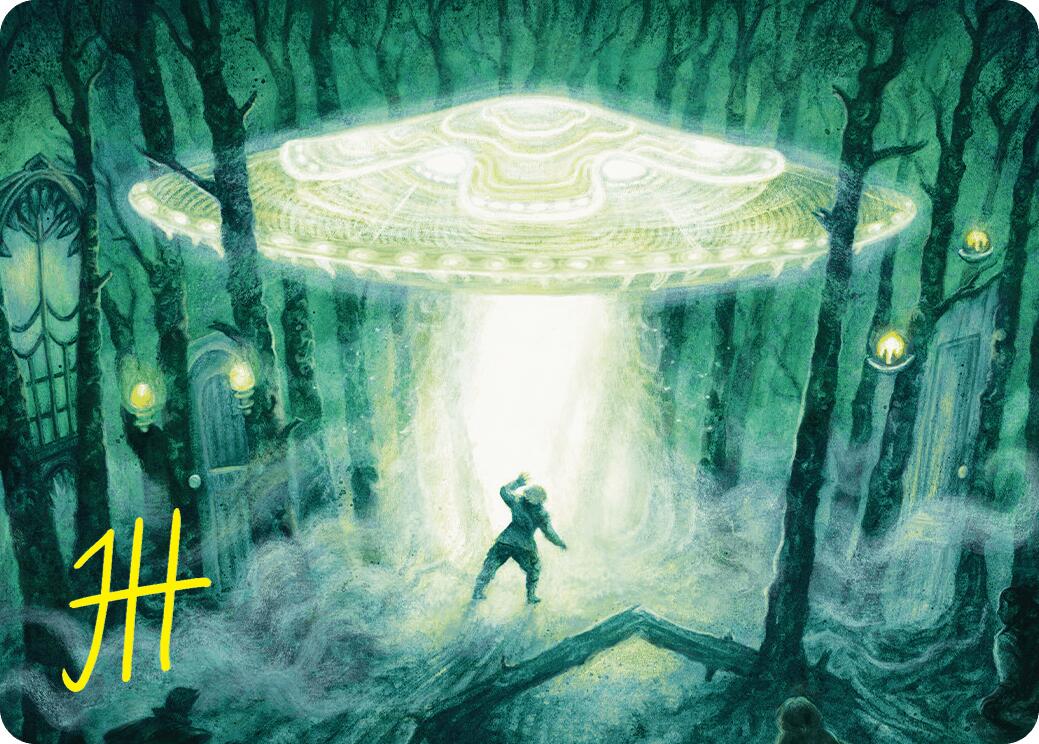 Unidentified Hovership Art Card (Gold-Stamped Signature) [Duskmourn: House of Horror Art Series] - Image 2